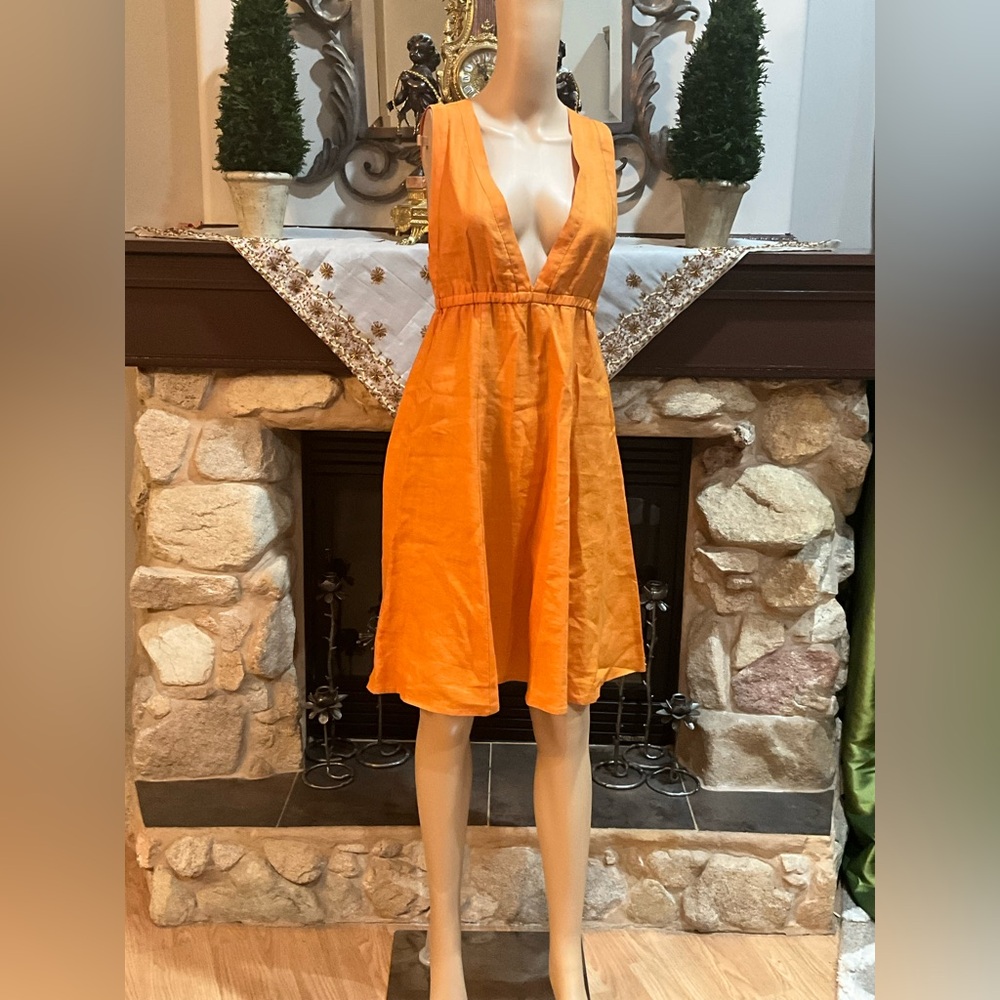 Anthropologie “Left of Center”Orange Sleeveless Dress